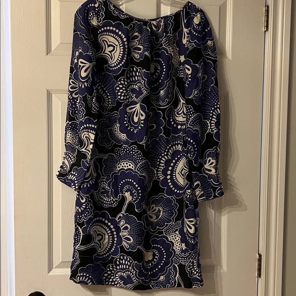 Silk Banana Republic Purple and White Patterned Dress - Picture 1 of 7